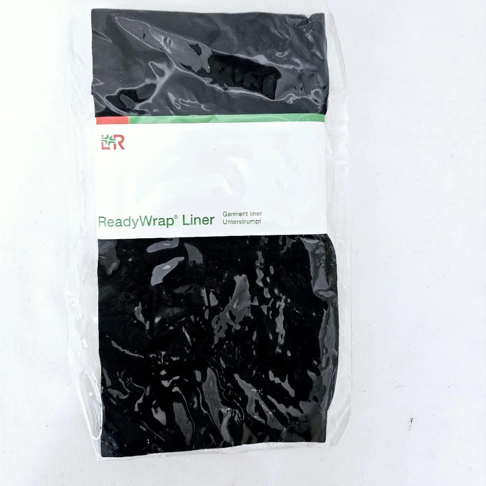 L&R ReadyWrap Fusion Compression Liner Socks Black XL/XXL 8-15 mmHg 2 Pack